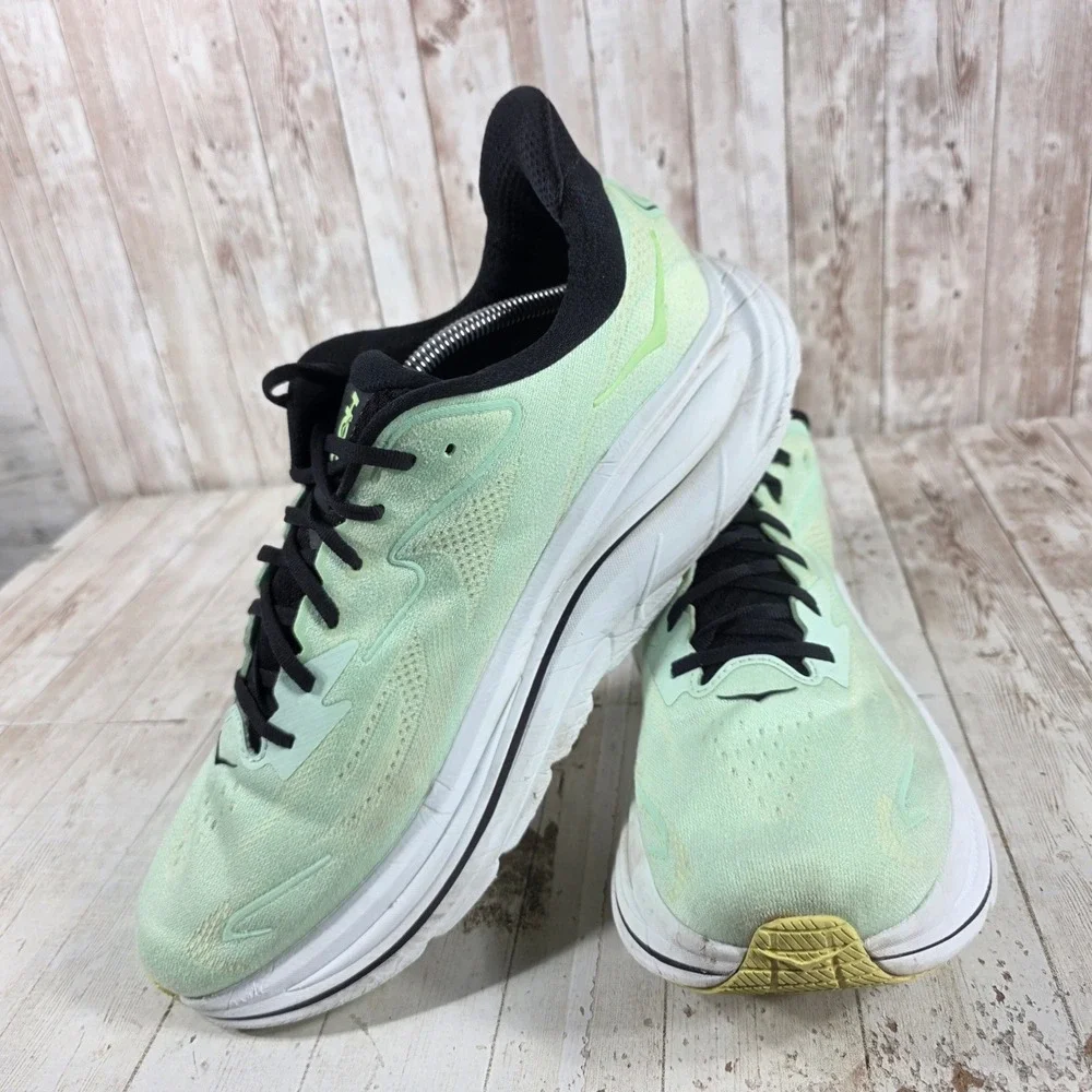 Hoka One One Clifton 10 Mens 13D Mint Foam Running Shoes 1162030-MTFL Green